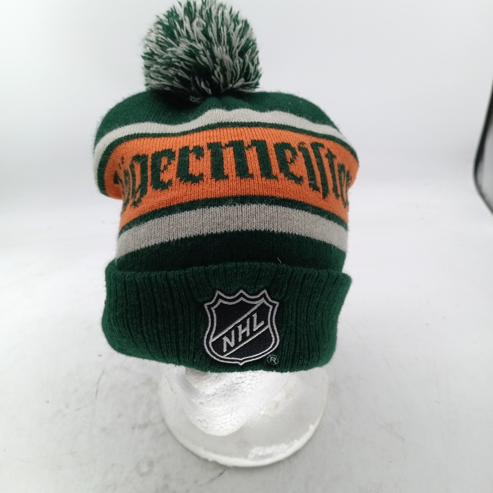 Jagermeister NHL Dark Green Orange  Winter Pom Pom Beanie Hockey Hat Knit a1